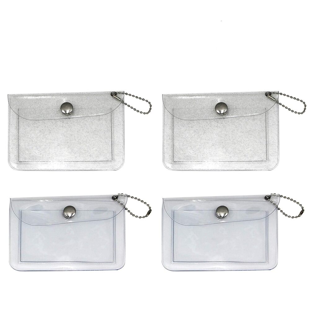 5053 4 PCS Glitter Transparent Card Holder Waterproof Coin Purse Wallet